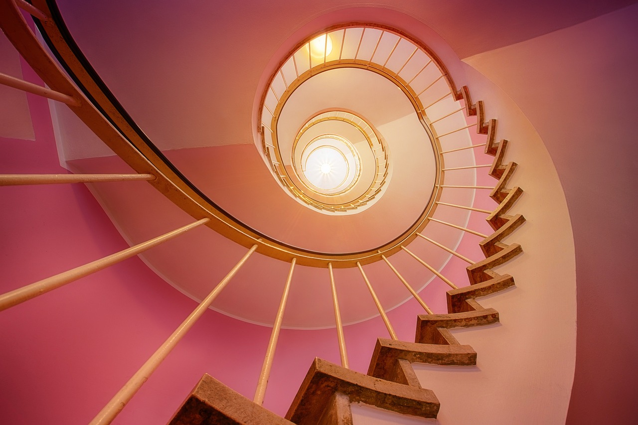 spiral, staircase, stairs